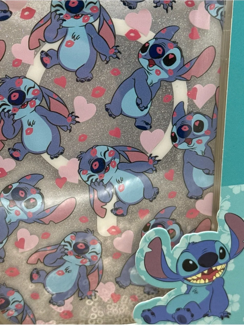 Clear iPhone 17 Pro Max Case - White with Blue Disney’s Stitch Pattern